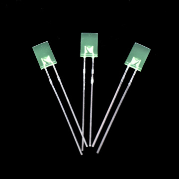 Суперяркие зеленые прямоугольные светодиодные лампы со сквозным отверстием