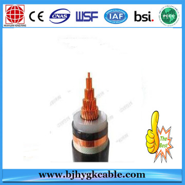 Cable blindado aislado XLPE de 6KV con conductor de cobre