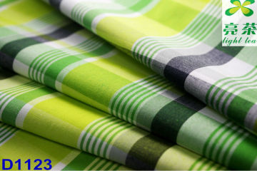 CVC fruit green color check shirt fabric