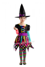 Halloween playful girls witch costumes