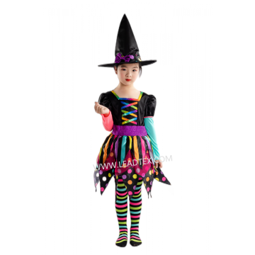 Halloween playful girls witch costumes