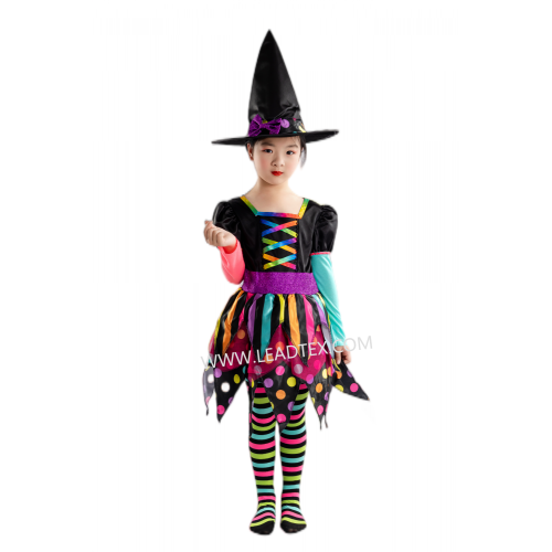 Halloween playful girls witch costumes