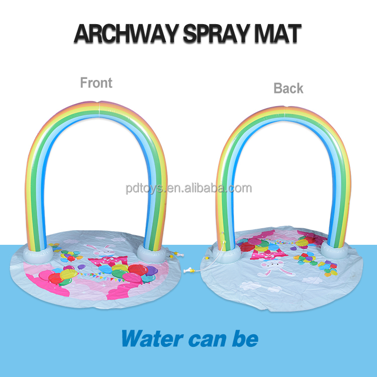 Factory Customization sprinkler inflatable water game toy rainbow arch splash water mat