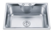 Top mount stainless steel kitchen sink with drainer