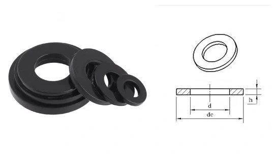 M6 M8 M10 Nylon PA66 Plastic Black Plain Flat Washers