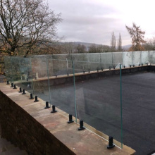 Stainless steel railing components of overpass swimming pool