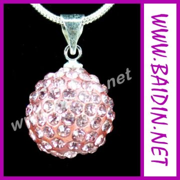 pink shamballa pendant