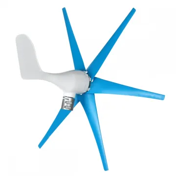 Blue 6-blade wind turbine