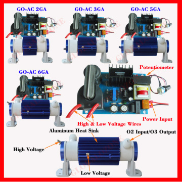 Adjustable ozone generator parts corona discharge ozone tube with transformer