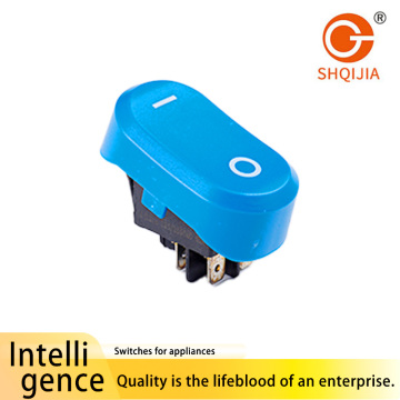 Interruptor oscilante em forma de barco coberto azul