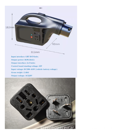Electric Car DC Discharger MAX 3KW - Ideal for Picnics and EVs (ID4, Tesla, BYD, Trumpchi, Xiaopeng) with V2L/V2H