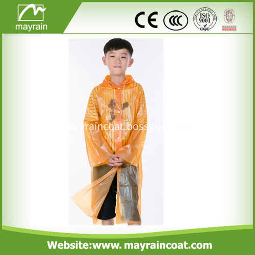 Orange Color PE Raincoat