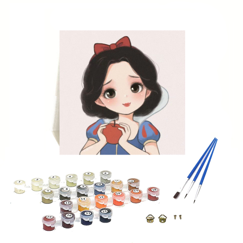 Pintura a óleo DIY branca de neve para tinta para crianças