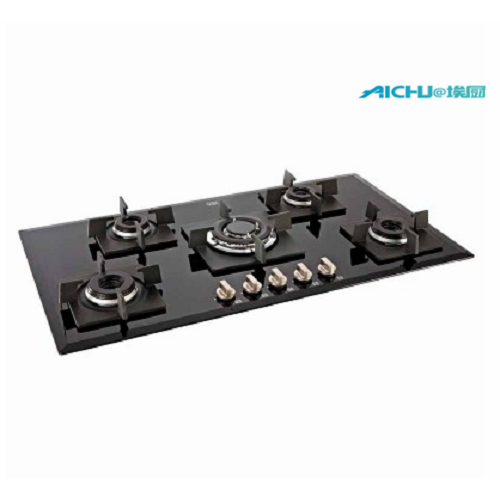 Glen 5 Burners Built-in Black Glass Hob