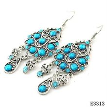 Tin Alloy Green Charm Gemstone Jewellery Accessories Dangling Earrings For Women