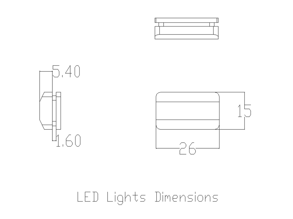 LED lights dimensions