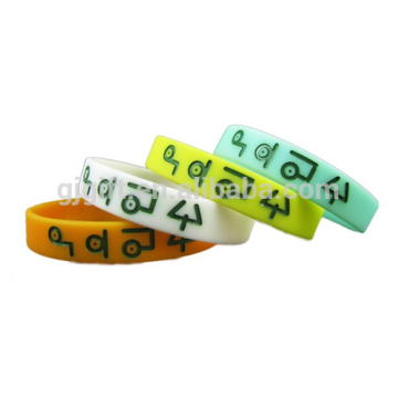 2015 hot sale custom logo silicone ink-filled bracelets