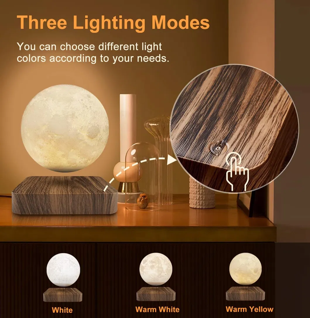 Levitating Rotating Moon Lamp with Three Color Modes