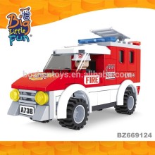 Educational plastic blocks toys mini fire engine truck toy fire engine truck boys toys for sale