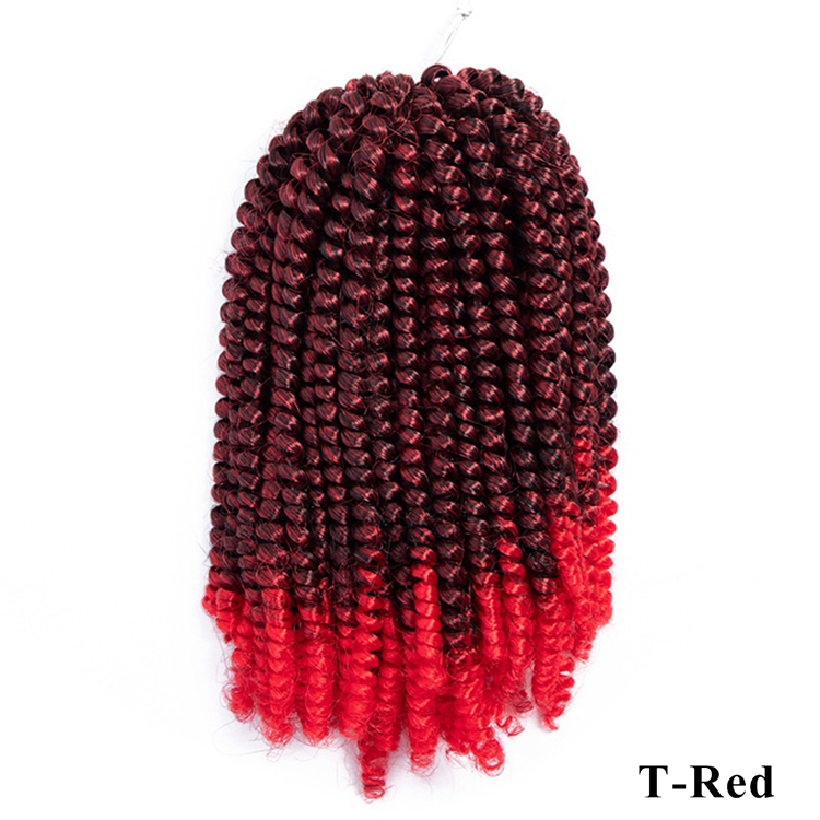 Good Quality 8inch braiding hair curly braid bob red bulk color unstreched extension ombre bomb braids crochet spring twist hair