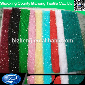 Fashion Beaded Lace Fabric French Tulle Lace With Bead