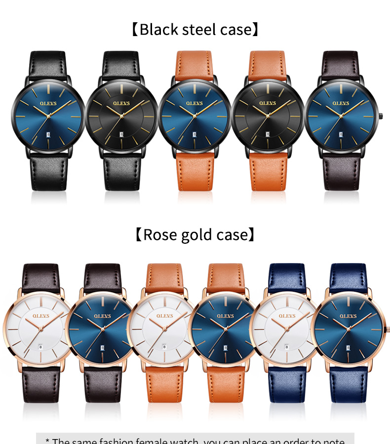 2021 Cheap OLEVS Men Quartz Luxury Minimalist Watches Week And Date Chronograph Sports Watch  Leather Strap Men's Watch For Men