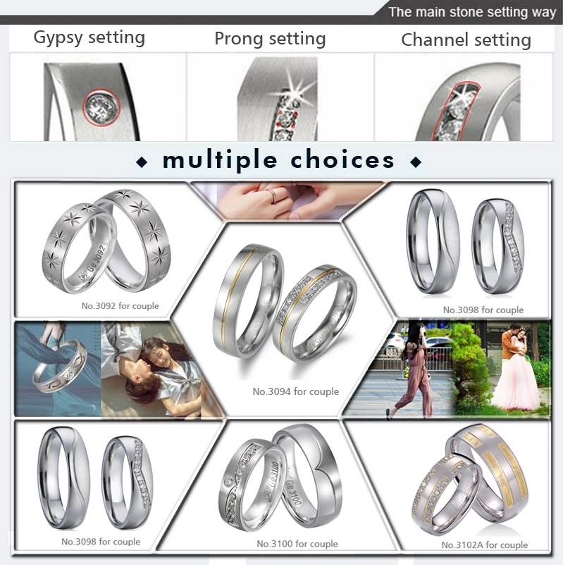 Wholesale Luxury Elegant Simple Wedding Ring Couple Ring