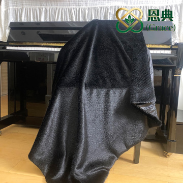 Luxury Gray and Black Faux Fur Throw Blanket