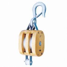Regular Wood Block, Double Sheave, Hook Style