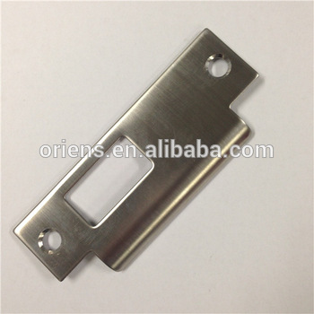 Metal door strike plate