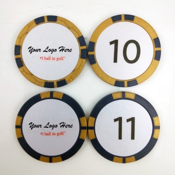 Custom printing golden golf ball marker