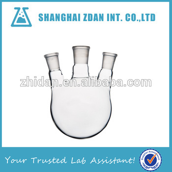 Round Bottom Quartz Flask Three Neck