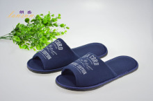 Black Terry Cloth Hotel Slippers