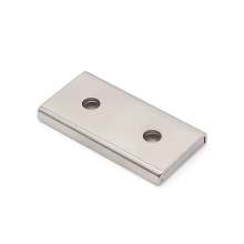 Price Cheap Rare Earth Permanent Magnet 20kg30kg Powerful Force Block Shape Double Countersunk Hole NdFeB Channel Magnet