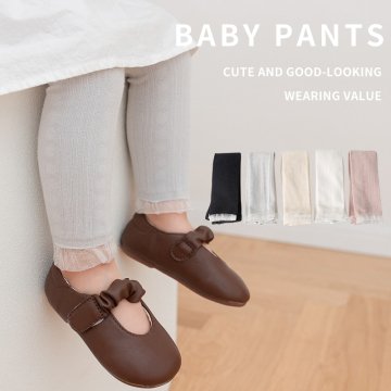 Plain lace knit leggings