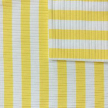 TC Cotton Polyester Brushed Rib Striped Spandex Fabrics