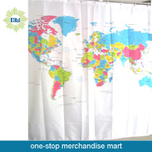 The World Printed Polyester Shower Curtain