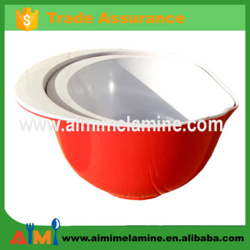 Double color large salad bowl, mixing salad bowl