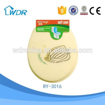 Made in China comfortable soft decorated PVC toilet lids