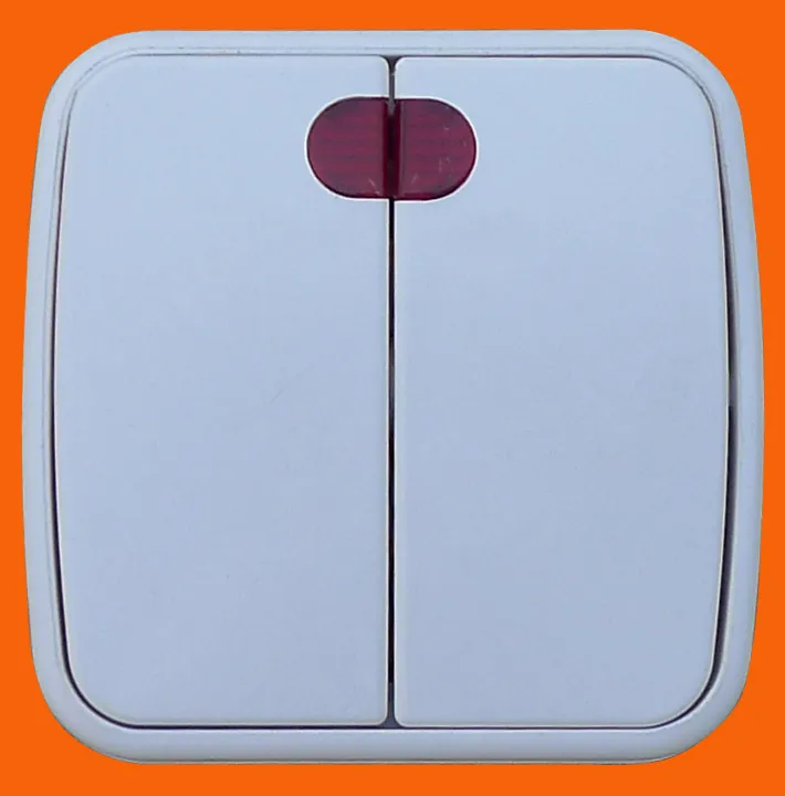 Настенный выключатель с двумя отверстиями и одним управлением в европейском стиле с подсветкой