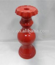 stoneware red candle holder, home decoration