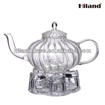 Promotional borosilicate double wall glass teapot with heater