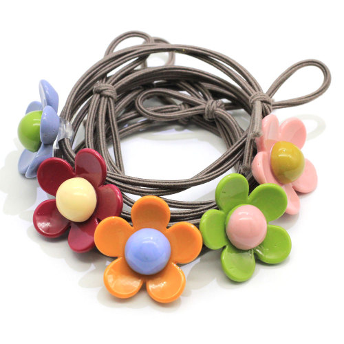 100 Pcs Cheveux Chouchous Floral Tournesol Élastique Élastiques Filles Bague Enfants Cravate De Cheveux Porte-queue De Cheval Accessoires De Cheveux Chapeaux