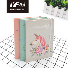 Custom unicorn cover strap hardcover notebook