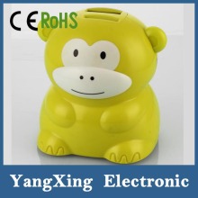 plastic money box for kid monkey shape digital coin counter animal face coin bank