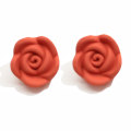 Colorful Mixed Matte Resin Rose Flower Flatback Cabochon With Drilled Holes Artificial Rose Phone Case DIY Decor 22MM