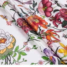 16mm Screen Printed Silk Stretch Satin Fabric