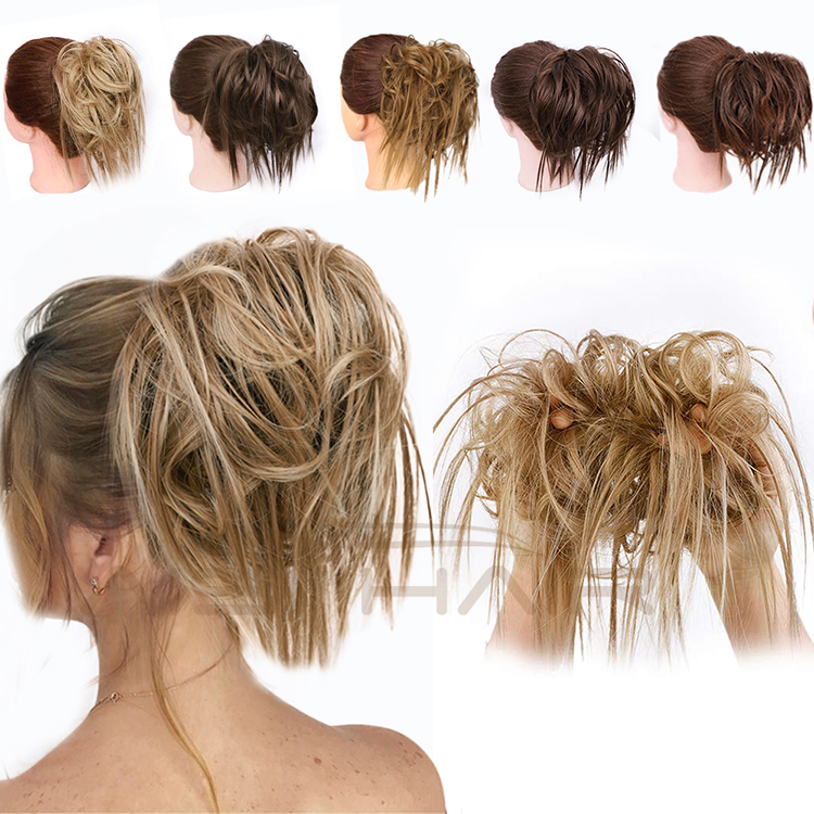 Aisi Hair Synthetic Donut Blonde Chignon Curly Bun Pad Chignon Elastic Band Ribbon Ponytail Rope Rubber Hair Extension For Women