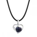 Sodalite Love Heart Birthstone Pendante Colliers de pierre précieuse pour les femmes