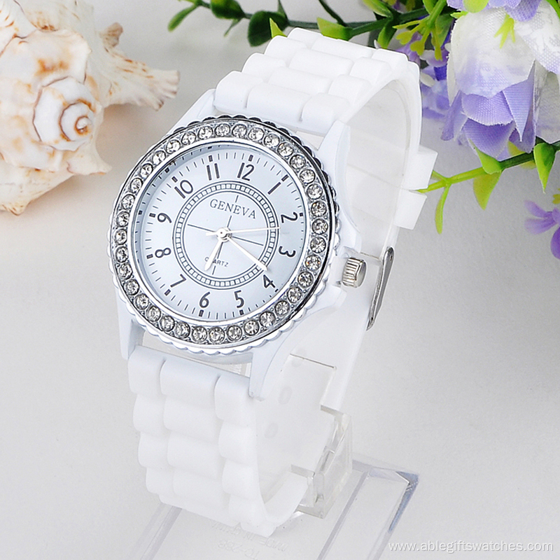 Geneva Quartz Ladies Beautiful Silicone Watches